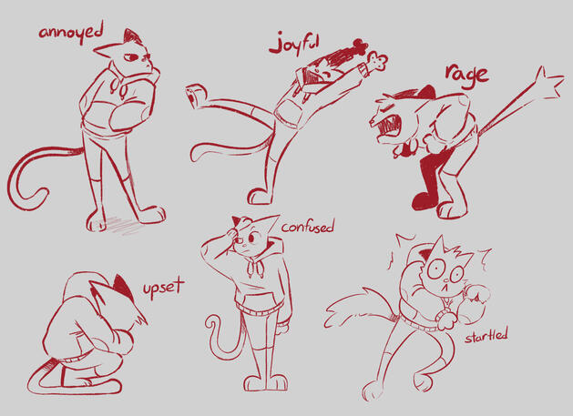 Kat | Pose Sheet | Procreate