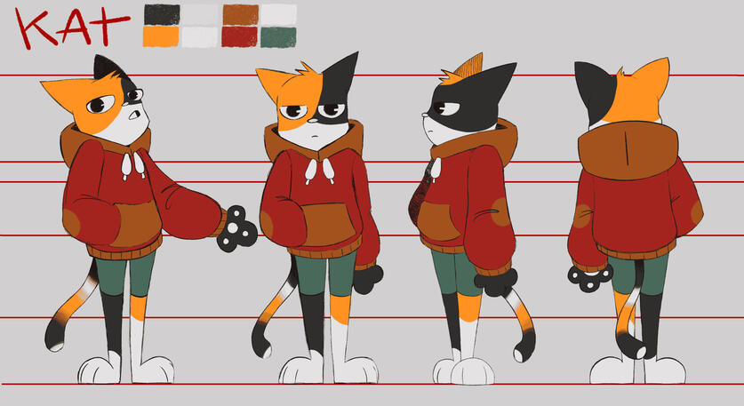 Kat | Character Turn Around | Procreate